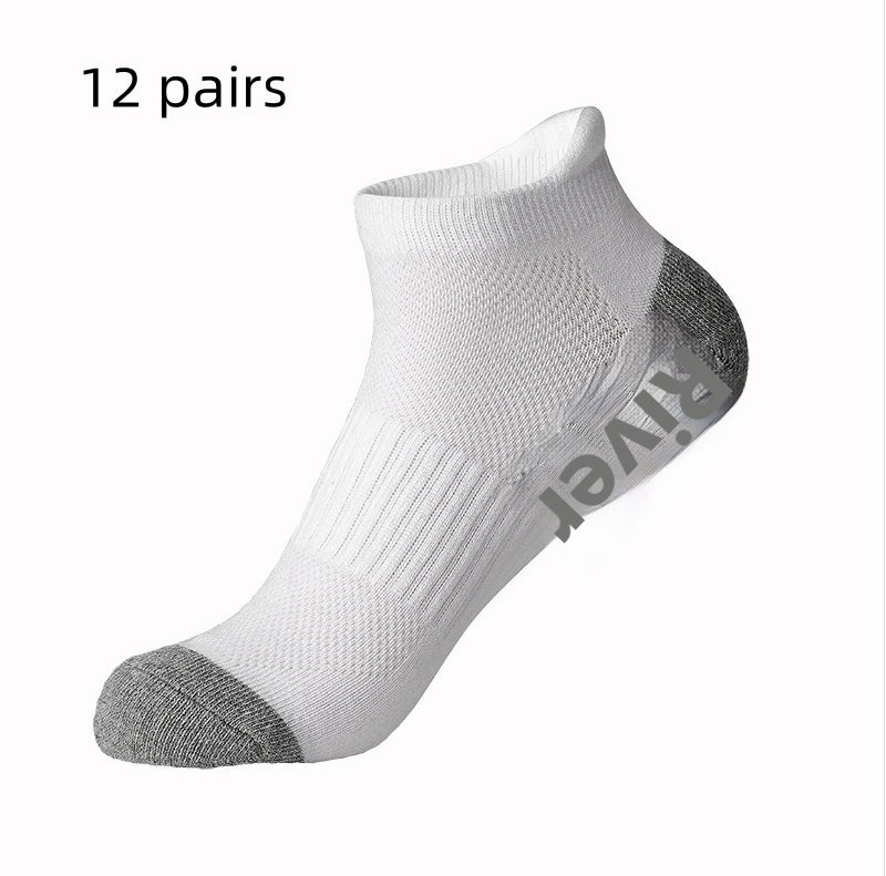 Cotton Socks Solid Color Terry Thick Head Heel Sports