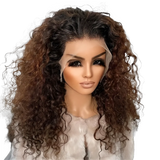 26" Ombre Brown Curly Lace Front Wig