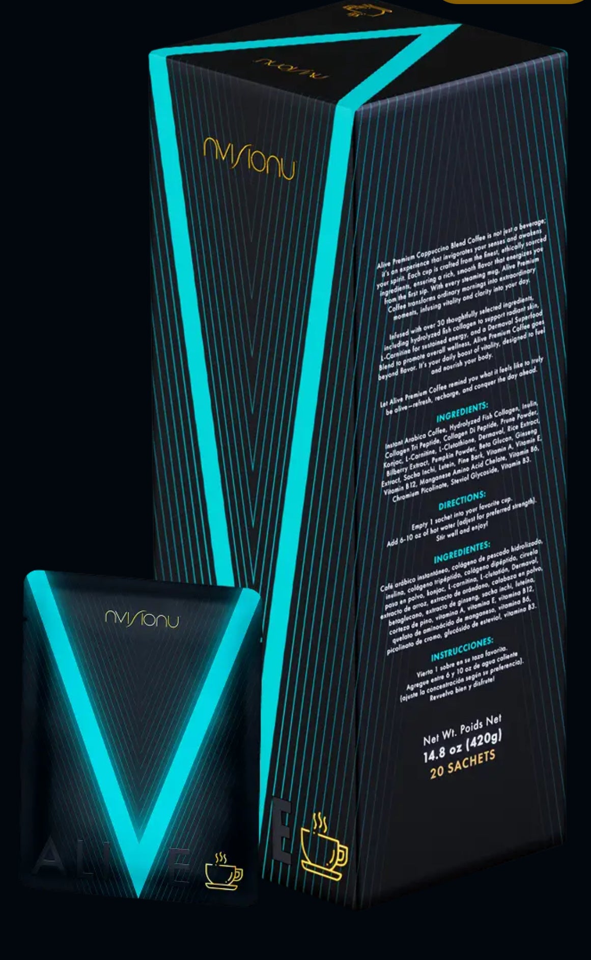 20 servings coffee Alive dietary