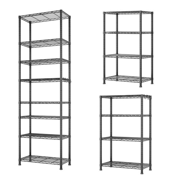Eight Layer Segmented Display Rack With M8 Adjustable Feet And 4 S-hooks, Allowing For Free Adjustment Of Interlayer Spacing