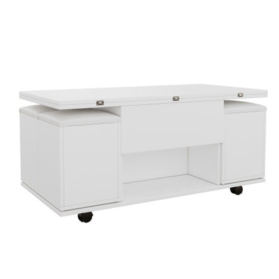 Lift Up Coffee Table, Coffee Table With Storage, Lift-Top Sofa End Tea Tables For Living Room Furniture , White
