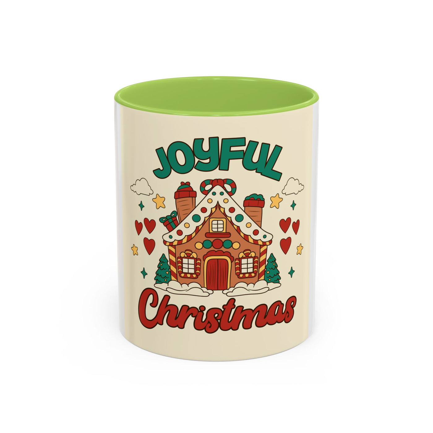 Joyful Christmas Mug | Accent Coffee Mug for Holiday Cheer, Christmas Gift, Winter Decor, Hot Cocoa Lover, Festive Beverage