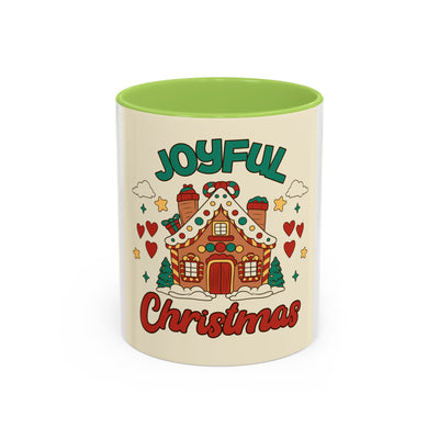 Joyful Christmas Mug | Accent Coffee Mug for Holiday Cheer, Christmas Gift, Winter Decor, Hot Cocoa Lover, Festive Beverage