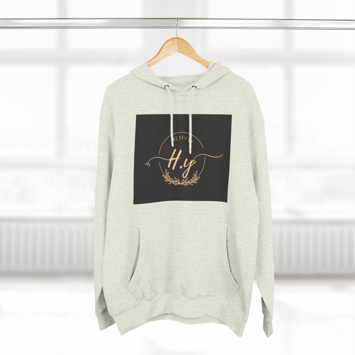 Elegant Gold Script Fleece Hoodie, Cozy Layer, Personalized Gift, Casual Wear, Stylish Sweatshirt, Fashion for All Seasons