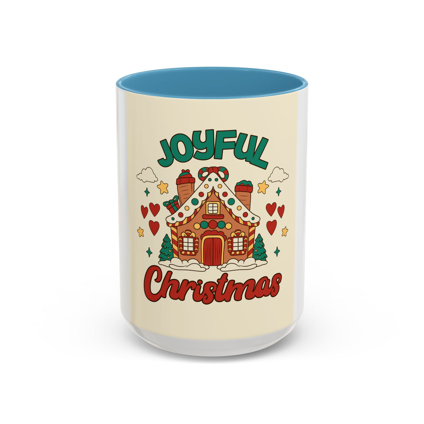 Joyful Christmas Mug | Accent Coffee Mug for Holiday Cheer, Christmas Gift, Winter Decor, Hot Cocoa Lover, Festive Beverage