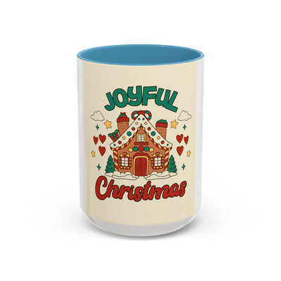 Joyful Christmas Mug | Accent Coffee Mug for Holiday Cheer, Christmas Gift, Winter Decor, Hot Cocoa Lover, Festive Beverage