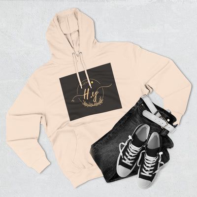 Elegant Gold Script Fleece Hoodie, Cozy Layer, Personalized Gift, Casual Wear, Stylish Sweatshirt, Fashion for All Seasons