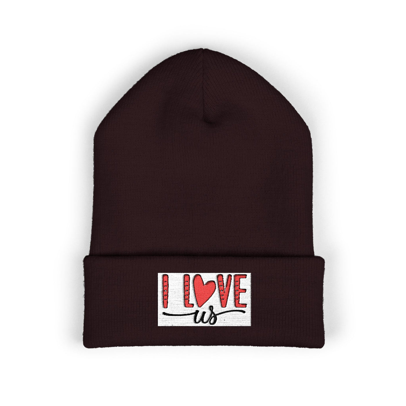 I Love Us Embroidered Cuffed Beanie | Cozy Winter Hat | Perfect Gift for Couples, Valentine's Day, Anniversary, Engagement