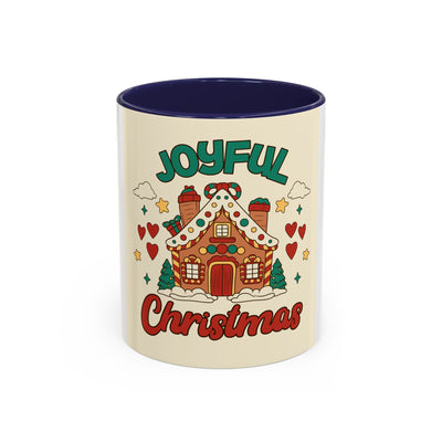 Joyful Christmas Mug | Accent Coffee Mug for Holiday Cheer, Christmas Gift, Winter Decor, Hot Cocoa Lover, Festive Beverage