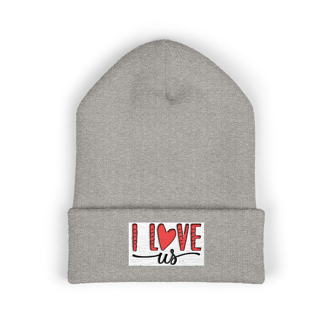 I Love Us Embroidered Cuffed Beanie | Cozy Winter Hat | Perfect Gift for Couples, Valentine's Day, Anniversary, Engagement