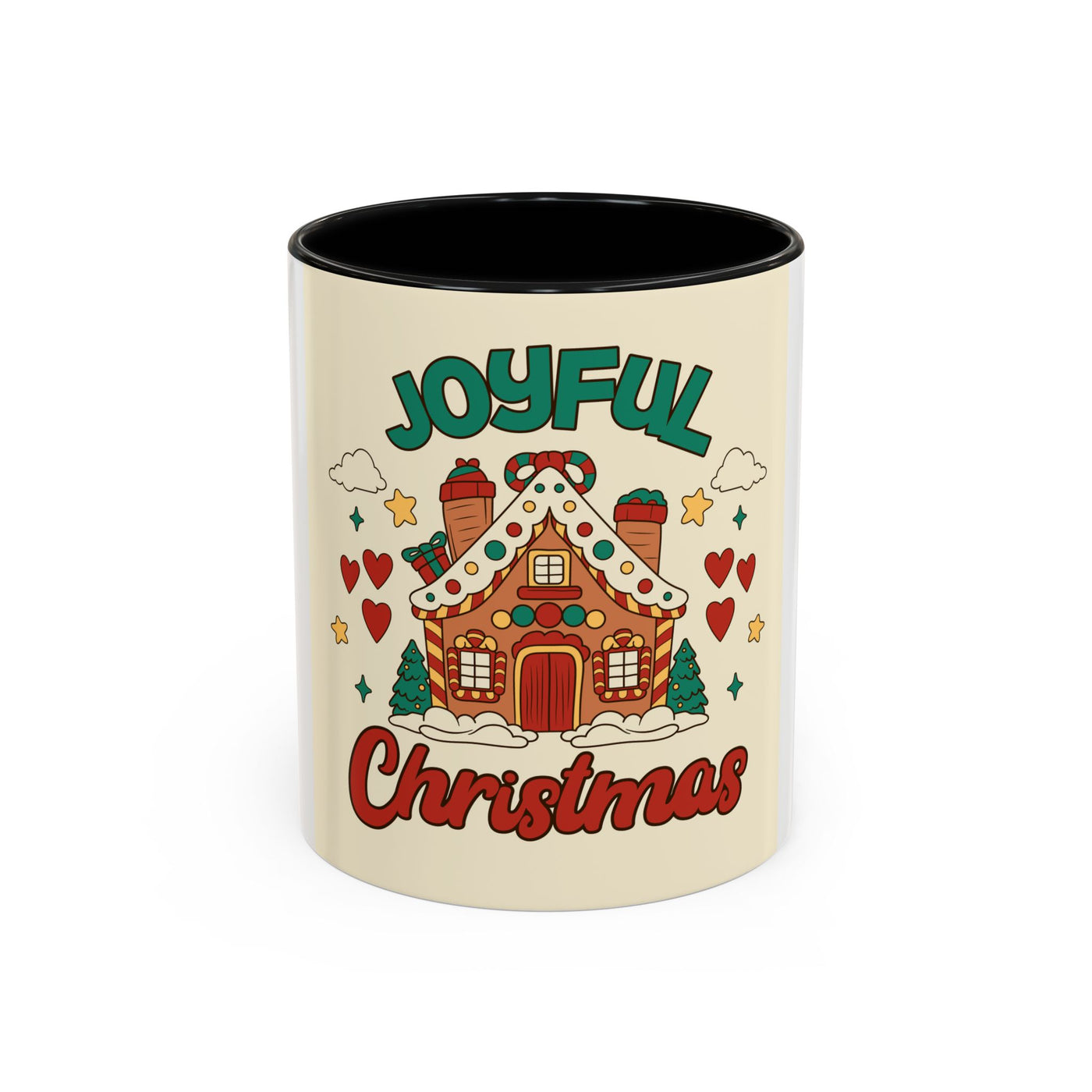 Joyful Christmas Mug | Accent Coffee Mug for Holiday Cheer, Christmas Gift, Winter Decor, Hot Cocoa Lover, Festive Beverage