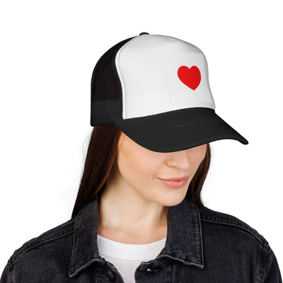 Heartfelt Love Trucker Cap, Fun Hat, Valentine's Gift, Casual Accessories, Summer Attire, Adorable Cap