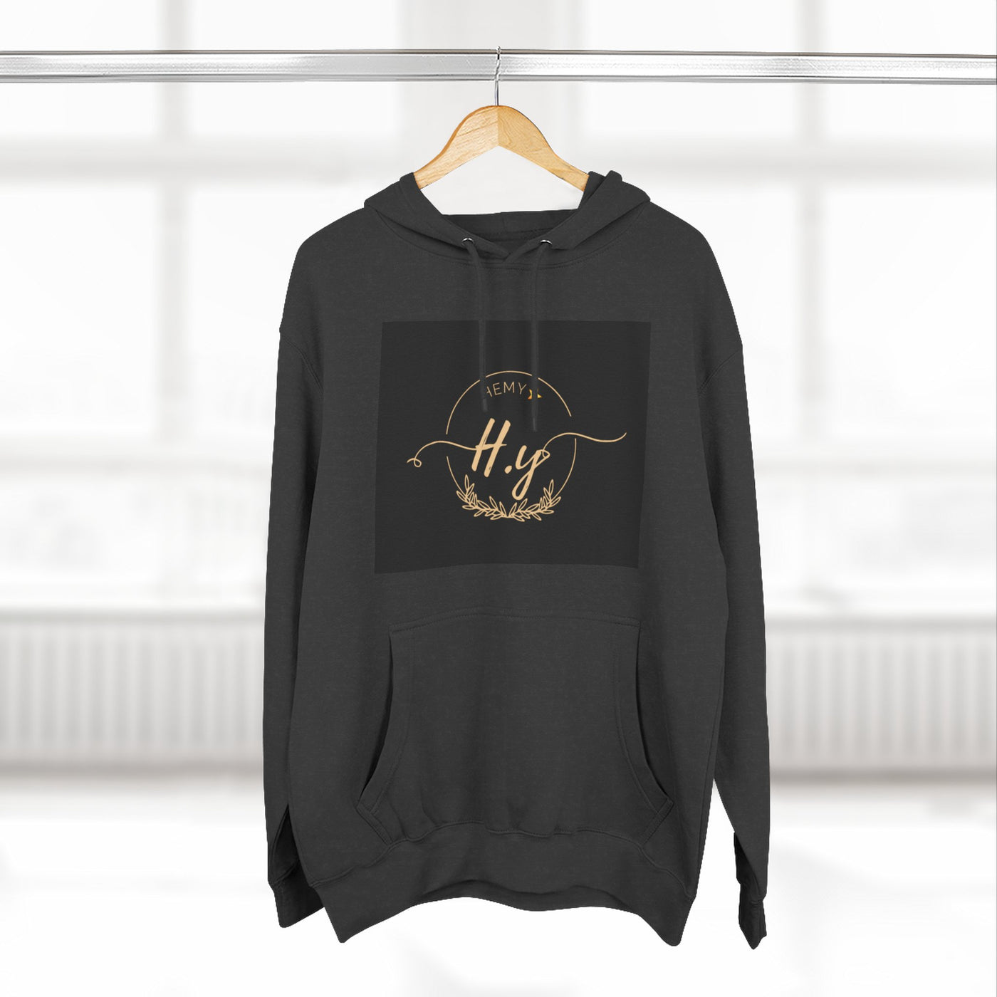 Elegant Gold Script Fleece Hoodie, Cozy Layer, Personalized Gift, Casual Wear, Stylish Sweatshirt, Fashion for All Seasons