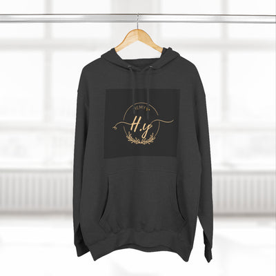 Elegant Gold Script Fleece Hoodie, Cozy Layer, Personalized Gift, Casual Wear, Stylish Sweatshirt, Fashion for All Seasons
