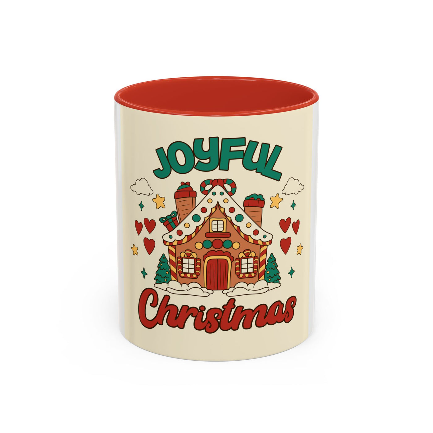 Joyful Christmas Mug | Accent Coffee Mug for Holiday Cheer, Christmas Gift, Winter Decor, Hot Cocoa Lover, Festive Beverage
