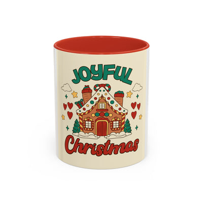 Joyful Christmas Mug | Accent Coffee Mug for Holiday Cheer, Christmas Gift, Winter Decor, Hot Cocoa Lover, Festive Beverage