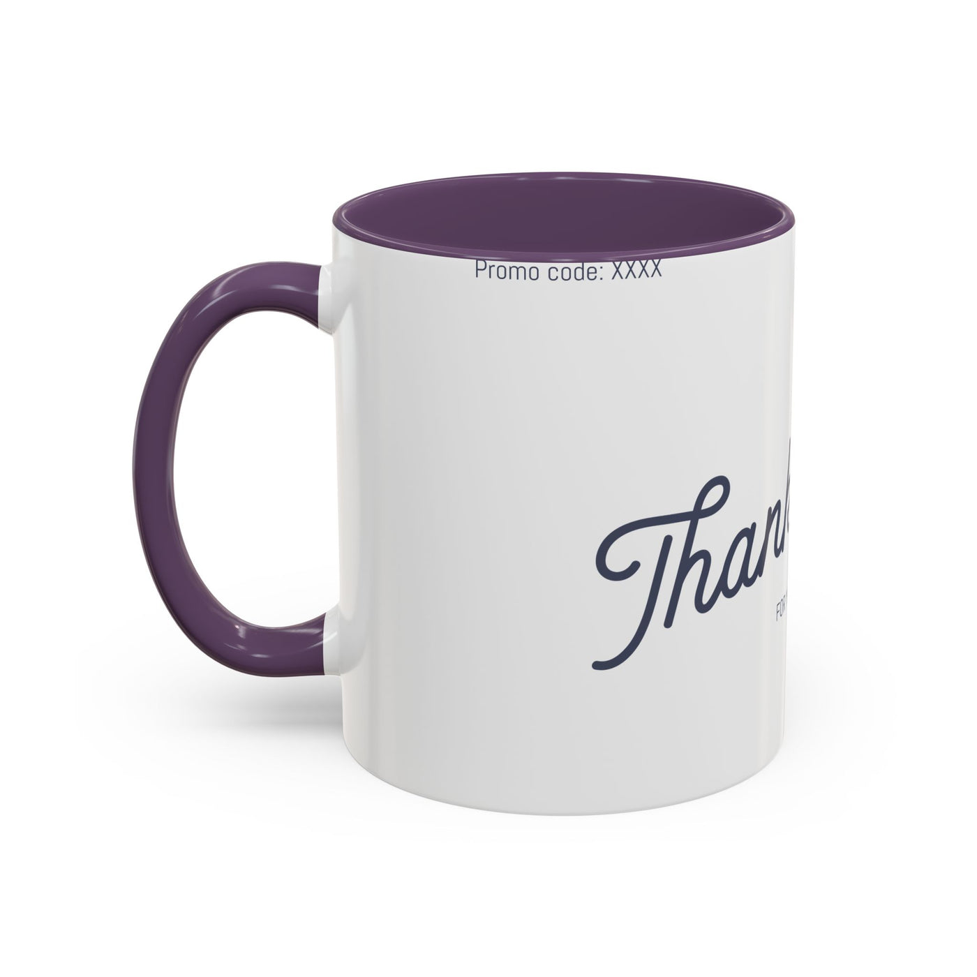 Thank You Accent Coffee Mug | Personalized Gift, Office Mug, Unique Coffee Cup, Custom Logo Mug, Ceramic Drinkware