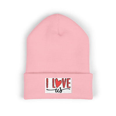 I Love Us Embroidered Cuffed Beanie | Cozy Winter Hat | Perfect Gift for Couples, Valentine's Day, Anniversary, Engagement