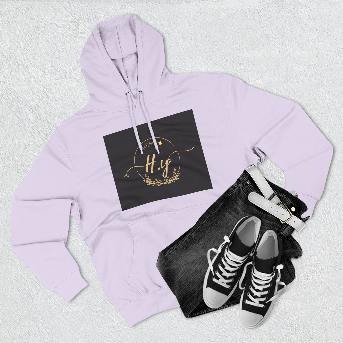 Elegant Gold Script Fleece Hoodie, Cozy Layer, Personalized Gift, Casual Wear, Stylish Sweatshirt, Fashion for All Seasons