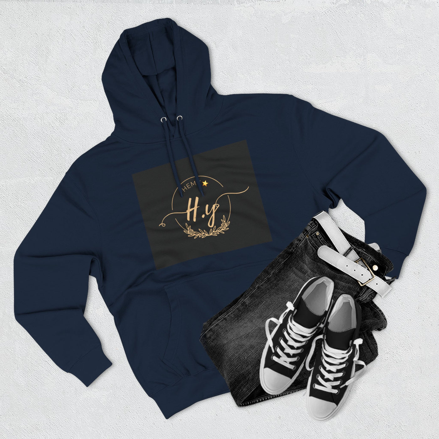 Elegant Gold Script Fleece Hoodie, Cozy Layer, Personalized Gift, Casual Wear, Stylish Sweatshirt, Fashion for All Seasons