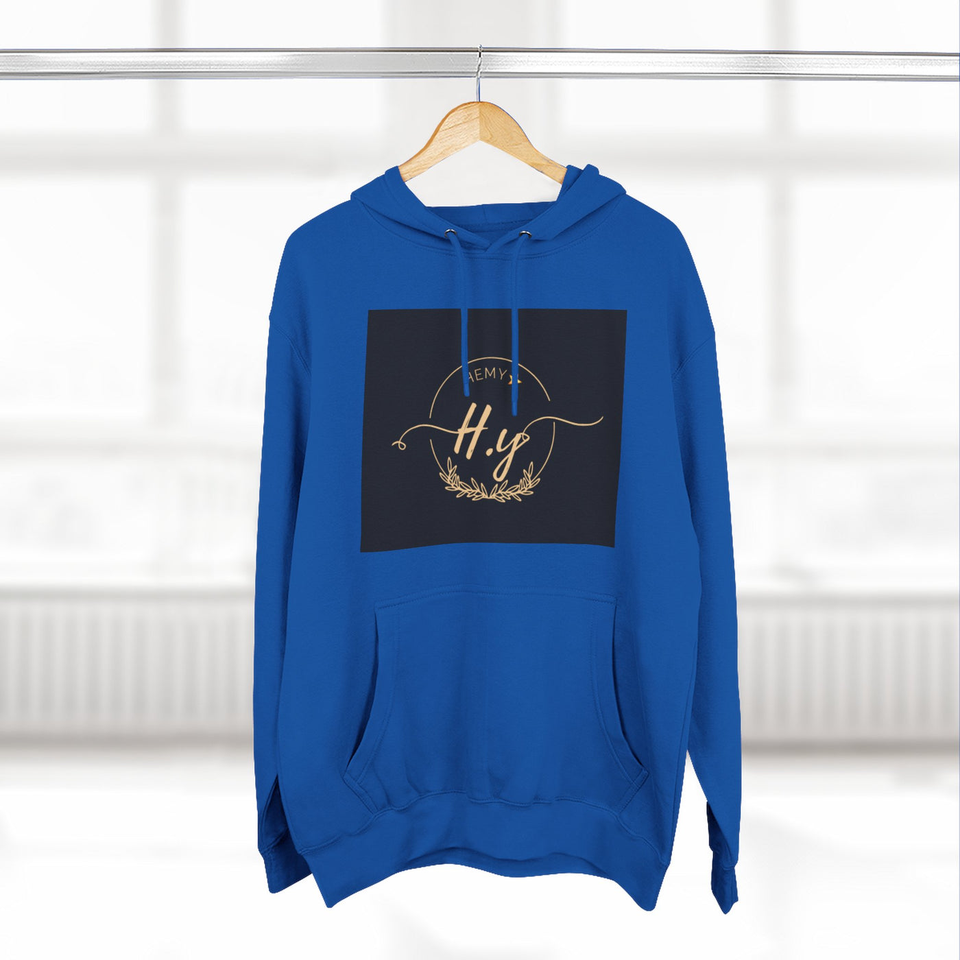 Elegant Gold Script Fleece Hoodie, Cozy Layer, Personalized Gift, Casual Wear, Stylish Sweatshirt, Fashion for All Seasons