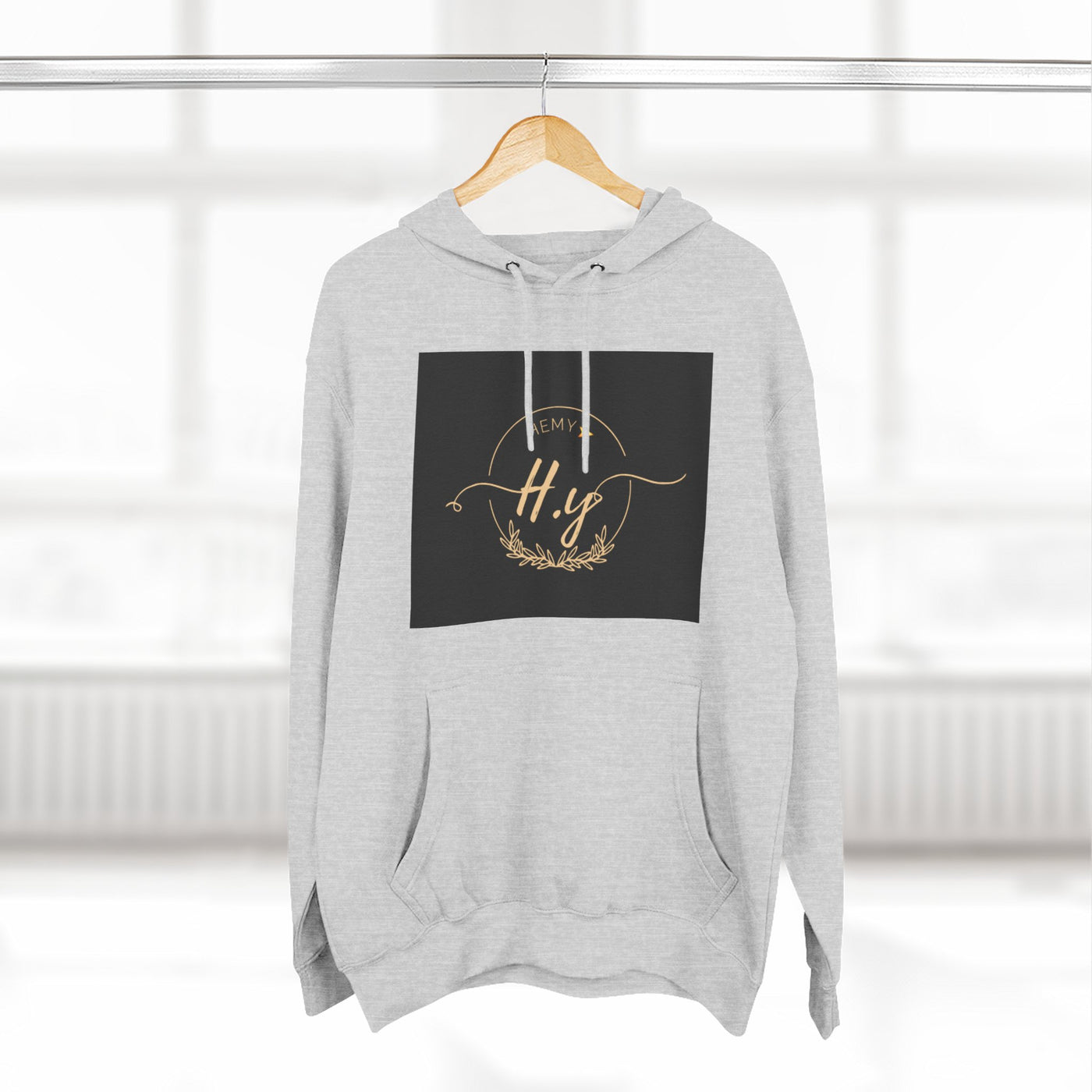 Elegant Gold Script Fleece Hoodie, Cozy Layer, Personalized Gift, Casual Wear, Stylish Sweatshirt, Fashion for All Seasons