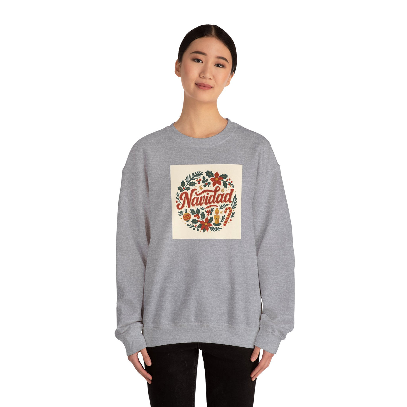 Navidad Floral Sweatshirt — Retro Holiday Crewneck