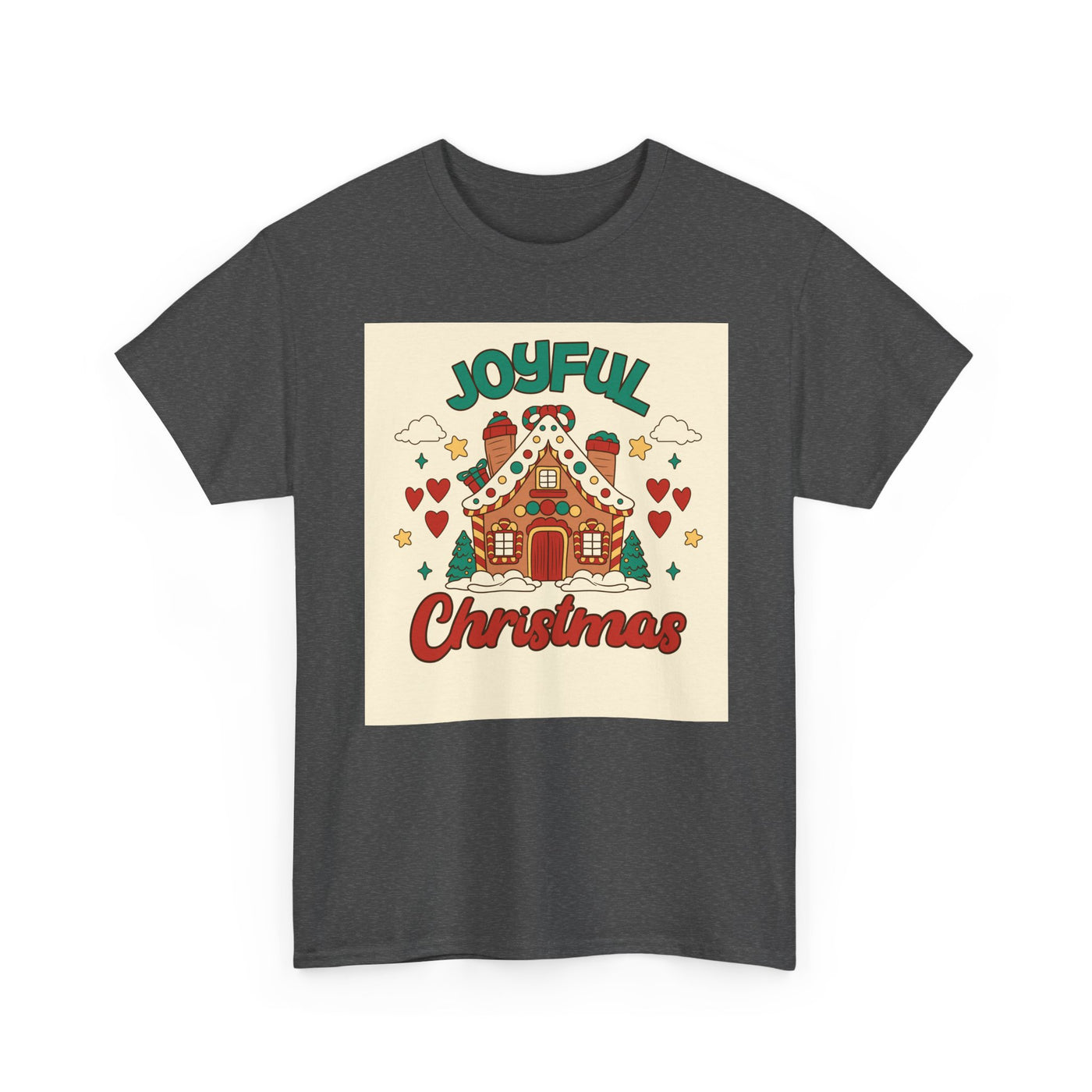 Joyful Christmas Tee | Unisex Heavy Cotton T-Shirt for Holiday Cheer, Christmas Gift, Family Gatherings, Festive Attire, Winter Wear