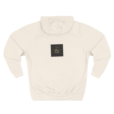 Elegant Gold Script Fleece Hoodie, Cozy Layer, Personalized Gift, Casual Wear, Stylish Sweatshirt, Fashion for All Seasons