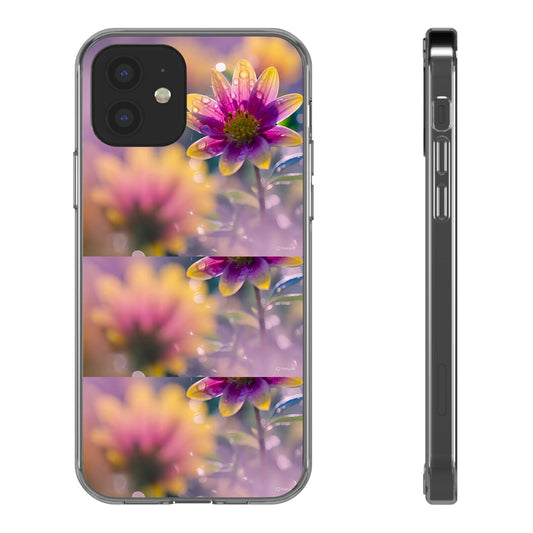 Floral Clear Phone Cases, Transparent Phone Cover, Flower Design iPhone Case, Gift for Nature Lovers, Customizable Phone Accessories