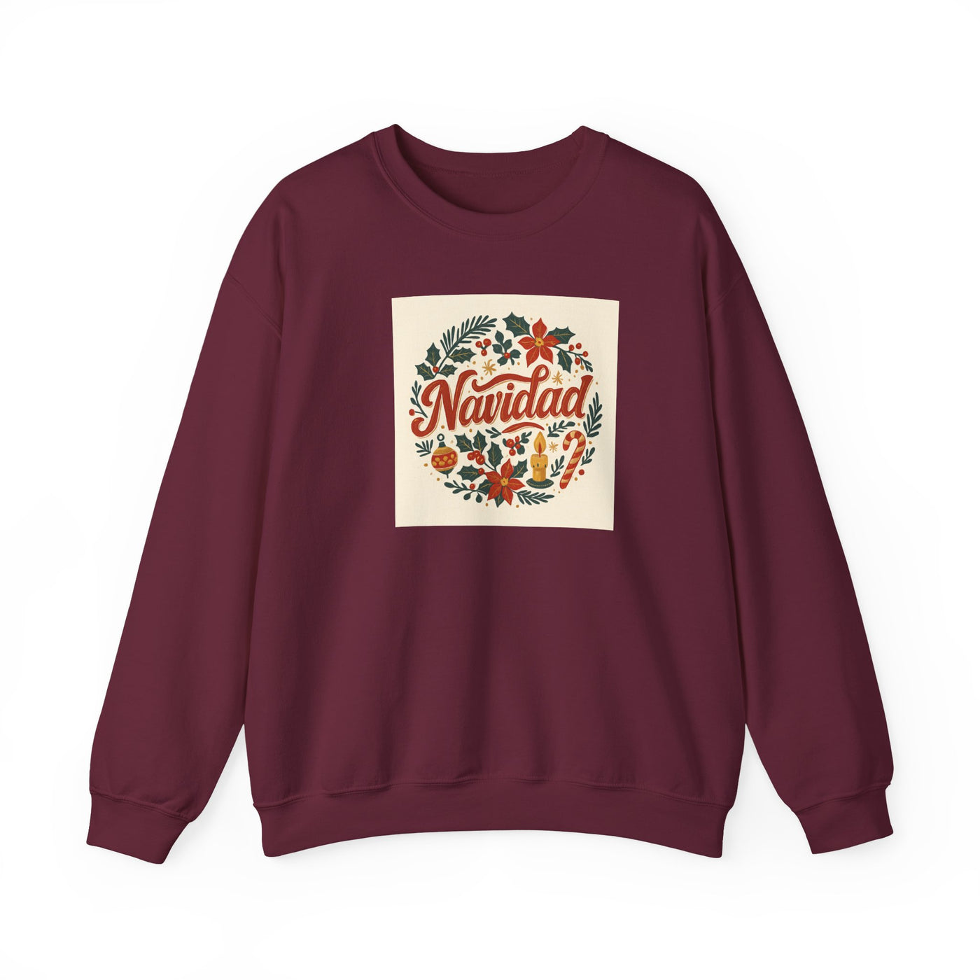 Navidad Floral Sweatshirt — Retro Holiday Crewneck
