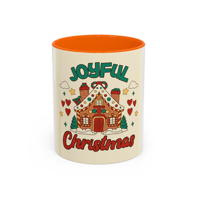 Joyful Christmas Mug | Accent Coffee Mug for Holiday Cheer, Christmas Gift, Winter Decor, Hot Cocoa Lover, Festive Beverage