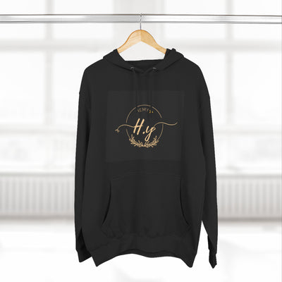 Elegant Gold Script Fleece Hoodie, Cozy Layer, Personalized Gift, Casual Wear, Stylish Sweatshirt, Fashion for All Seasons