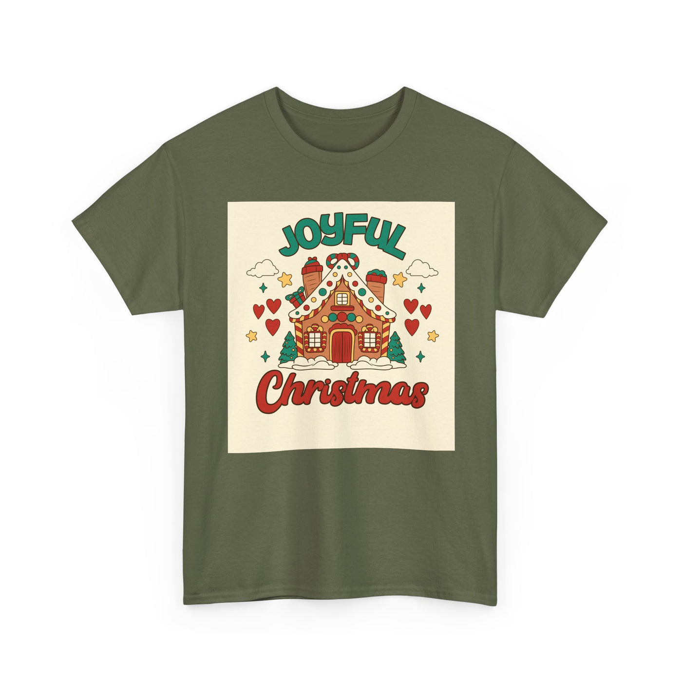 Joyful Christmas Tee | Unisex Heavy Cotton T-Shirt for Holiday Cheer, Christmas Gift, Family Gatherings, Festive Attire, Winter Wear