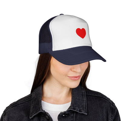 Heartfelt Love Trucker Cap, Fun Hat, Valentine's Gift, Casual Accessories, Summer Attire, Adorable Cap