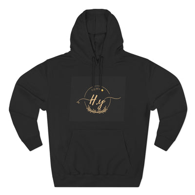 Elegant Gold Script Fleece Hoodie, Cozy Layer, Personalized Gift, Casual Wear, Stylish Sweatshirt, Fashion for All Seasons