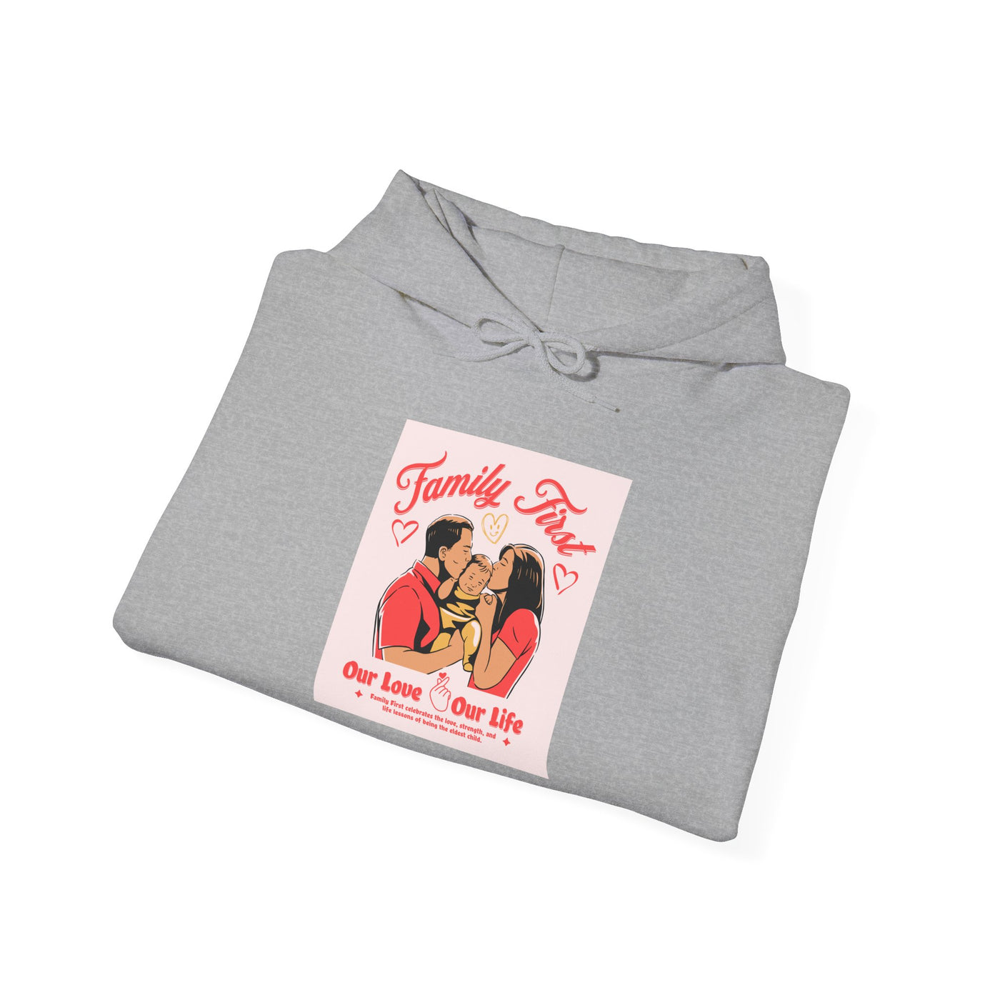 Family First Hoodie — "Our Love, Our Life" Cozy Couple Valentine Sweatshirt