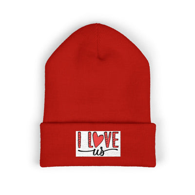 I Love Us Embroidered Cuffed Beanie | Cozy Winter Hat | Perfect Gift for Couples, Valentine's Day, Anniversary, Engagement