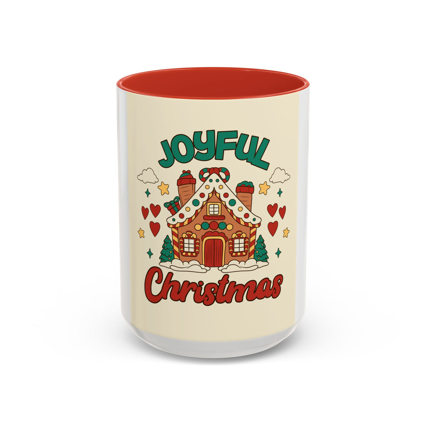 Joyful Christmas Mug | Accent Coffee Mug for Holiday Cheer, Christmas Gift, Winter Decor, Hot Cocoa Lover, Festive Beverage