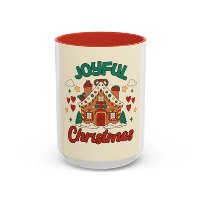 Joyful Christmas Mug | Accent Coffee Mug for Holiday Cheer, Christmas Gift, Winter Decor, Hot Cocoa Lover, Festive Beverage