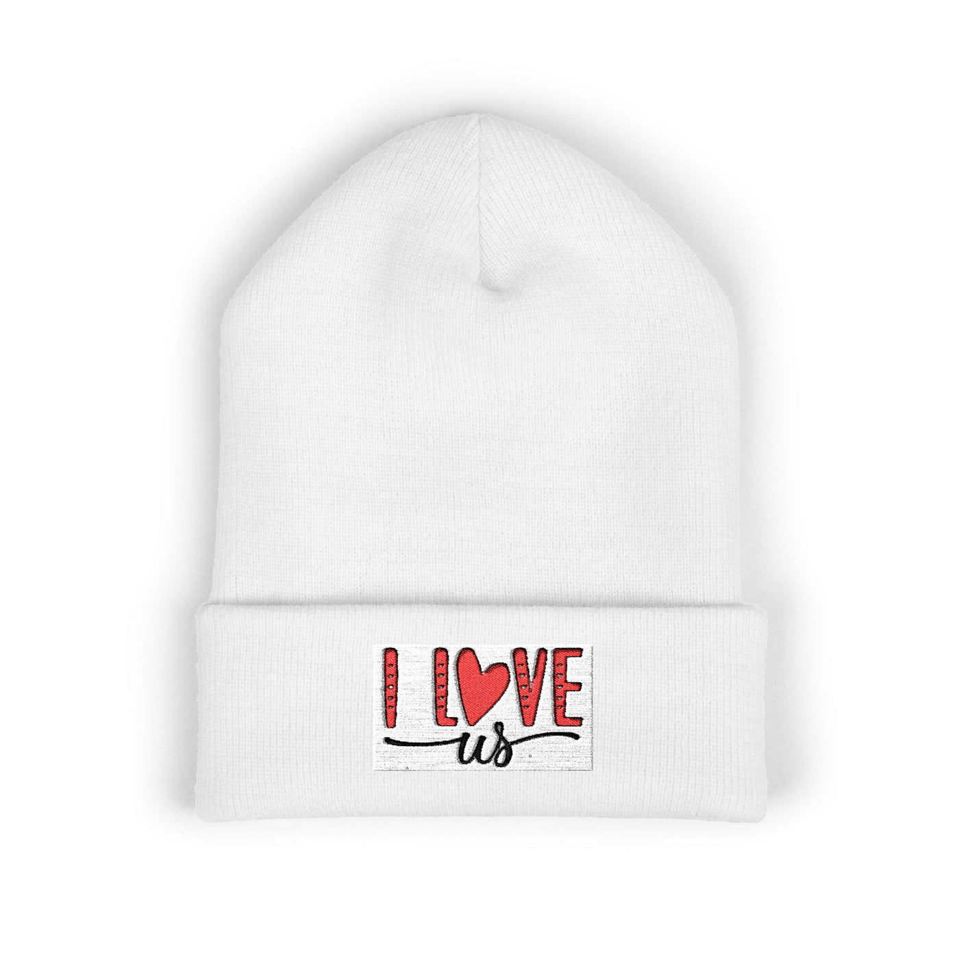 I Love Us Embroidered Cuffed Beanie | Cozy Winter Hat | Perfect Gift for Couples, Valentine's Day, Anniversary, Engagement