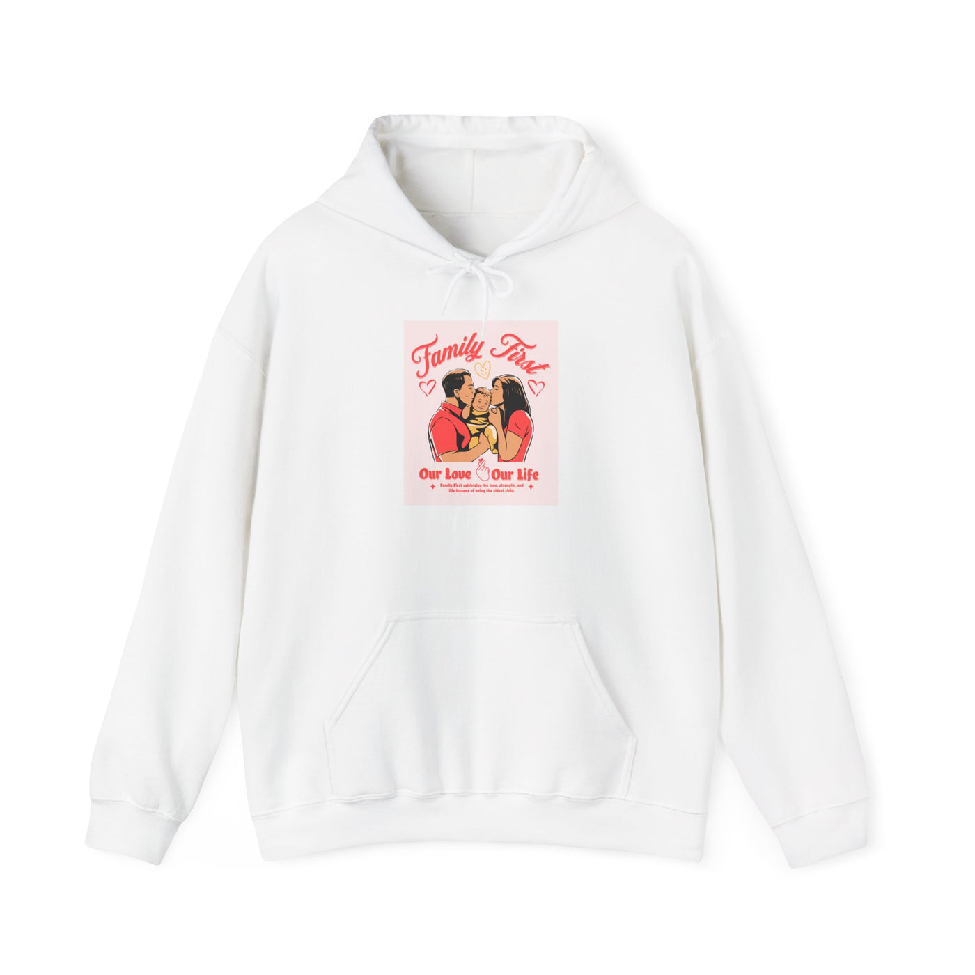 Family First Hoodie — "Our Love, Our Life" Cozy Couple Valentine Sweatshirt