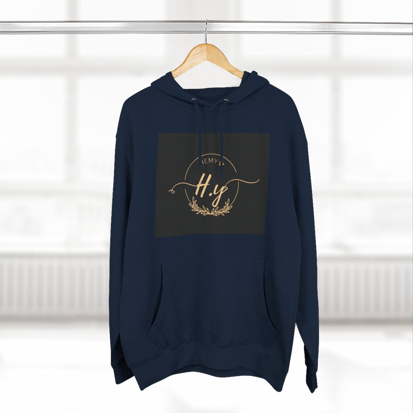 Elegant Gold Script Fleece Hoodie, Cozy Layer, Personalized Gift, Casual Wear, Stylish Sweatshirt, Fashion for All Seasons