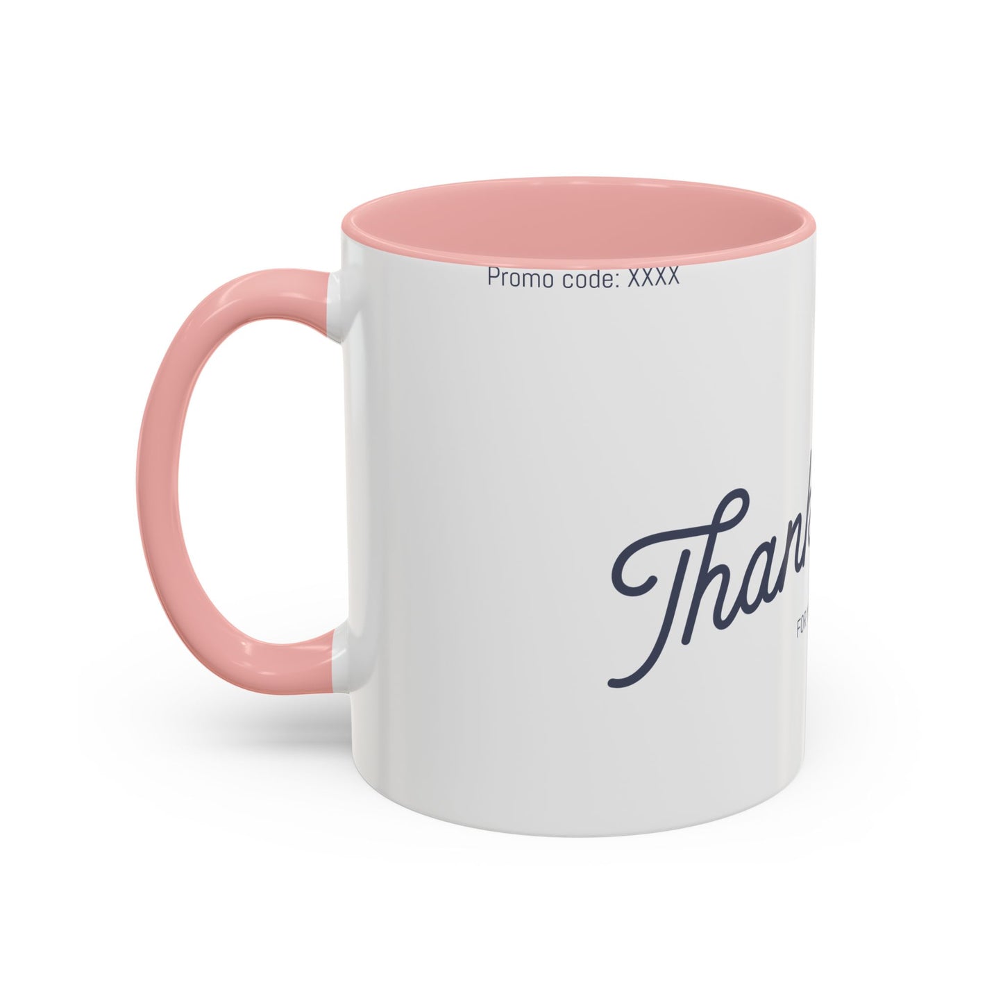 Thank You Accent Coffee Mug | Personalized Gift, Office Mug, Unique Coffee Cup, Custom Logo Mug, Ceramic Drinkware