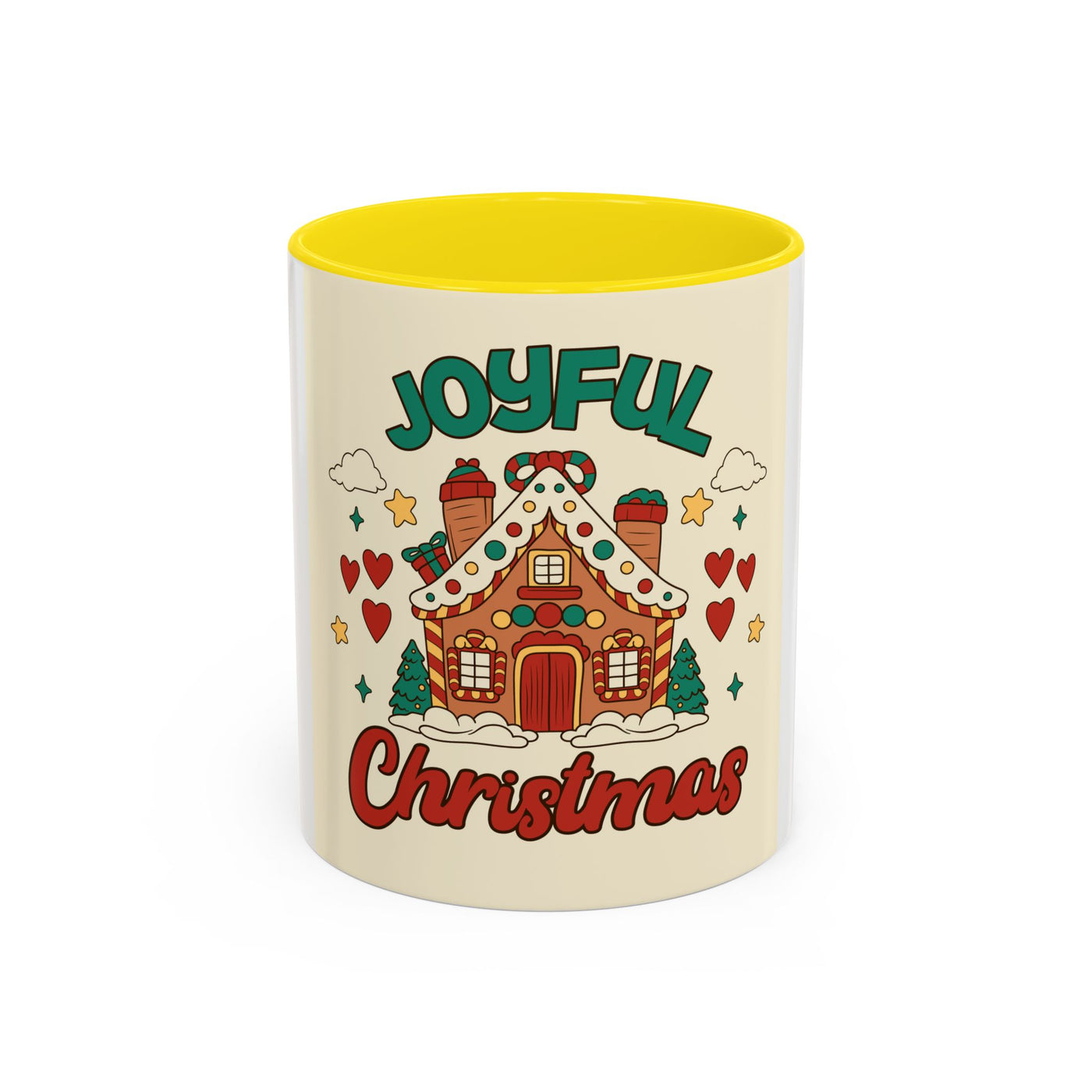 Joyful Christmas Mug | Accent Coffee Mug for Holiday Cheer, Christmas Gift, Winter Decor, Hot Cocoa Lover, Festive Beverage