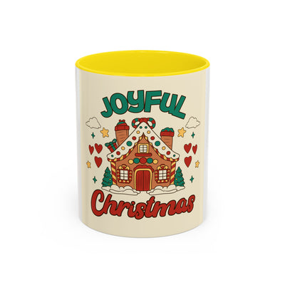 Joyful Christmas Mug | Accent Coffee Mug for Holiday Cheer, Christmas Gift, Winter Decor, Hot Cocoa Lover, Festive Beverage