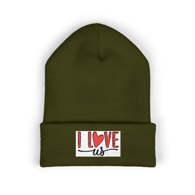 I Love Us Embroidered Cuffed Beanie | Cozy Winter Hat | Perfect Gift for Couples, Valentine's Day, Anniversary, Engagement