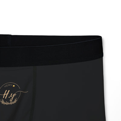 Men's Black Boxer Briefs with Subtle Gold 'His' Emblem