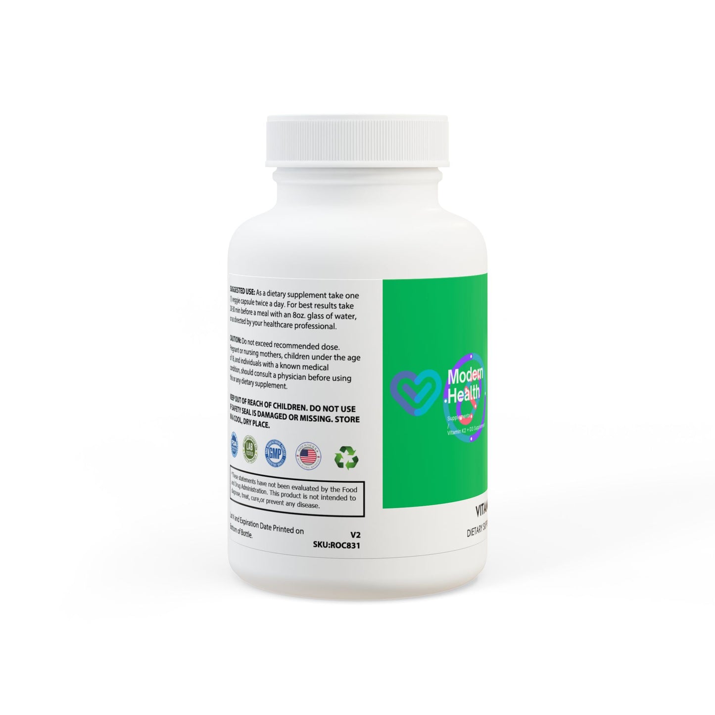 Vitamin K2 + D3 Supplement (60 Capsules)