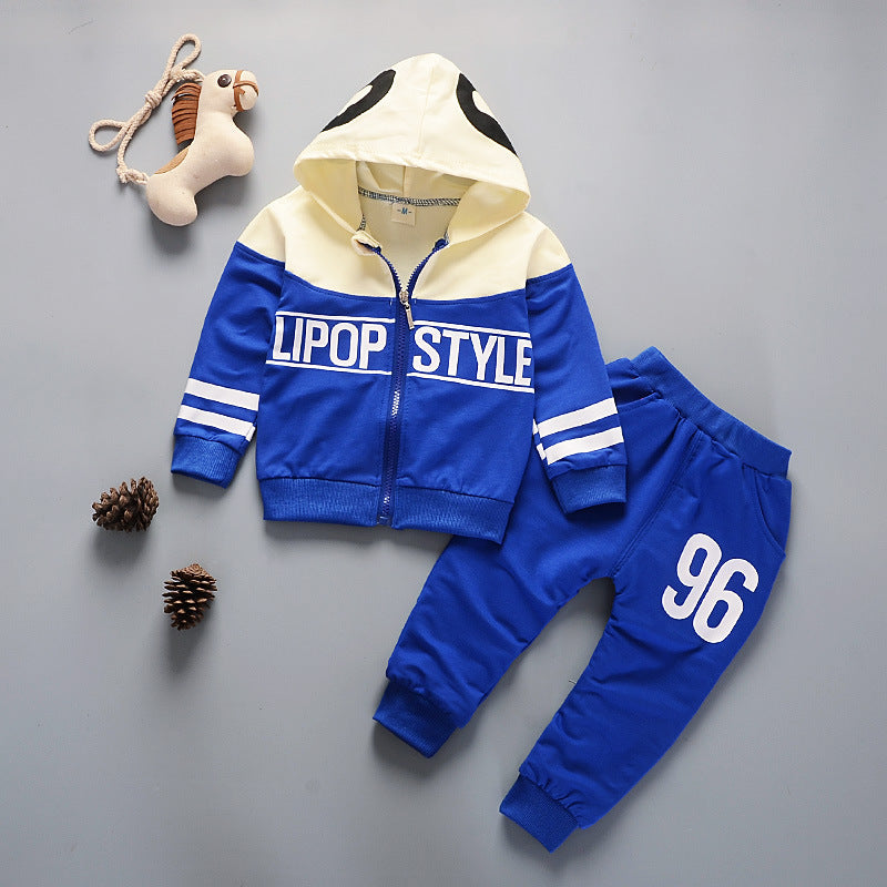 Casual 1-5 Year Old Cartoon Alphabet Children's Suit With Hood